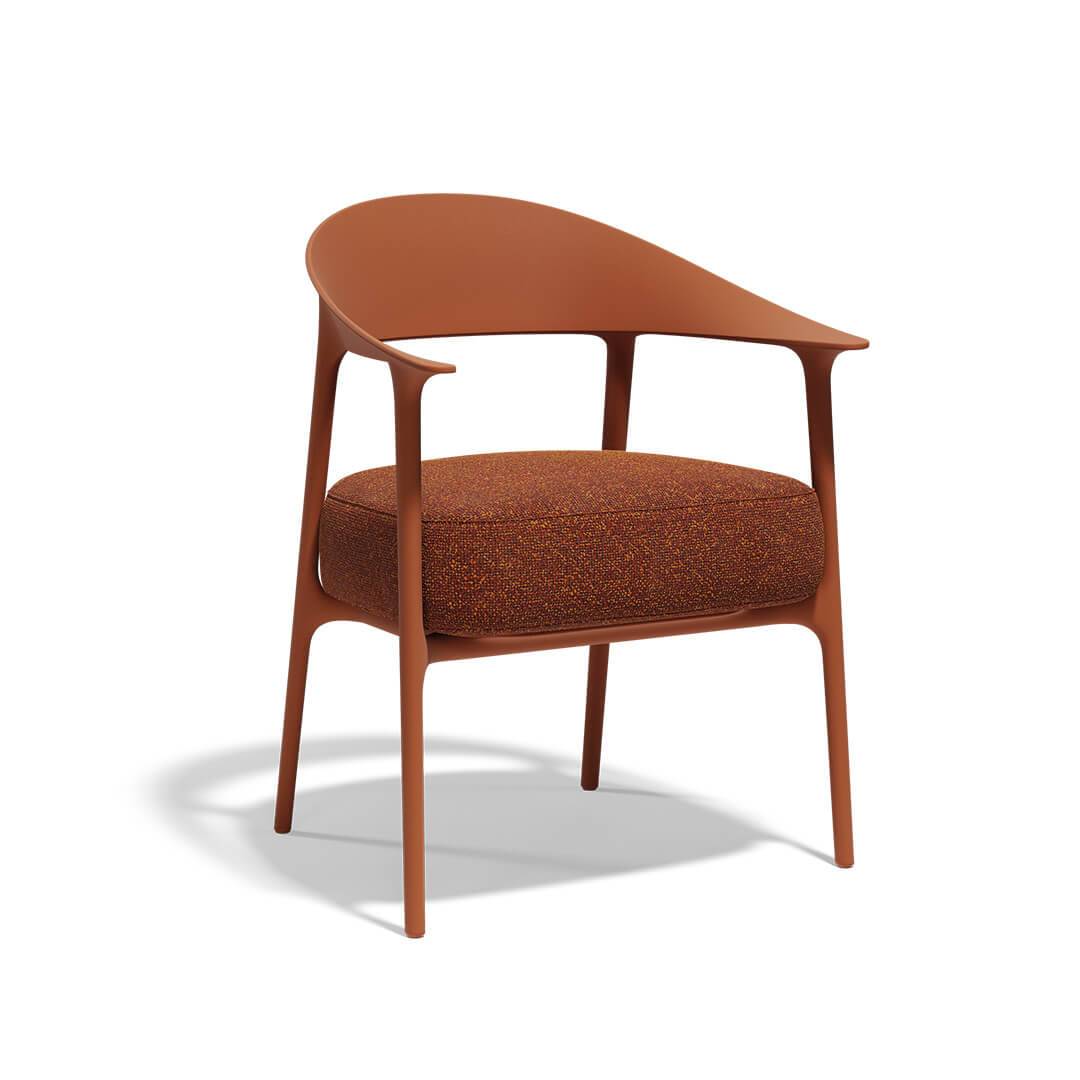 Fauteuil de repas élégant en polypropylène, accompagné de son coussin d'assise, collection AFRICA à Juan-Les-Pins 