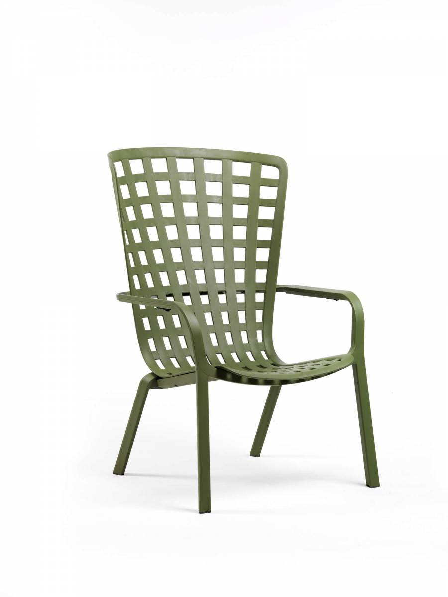 Fauteuil lounge en polypropylène avec son dossier inclinable collection Folio