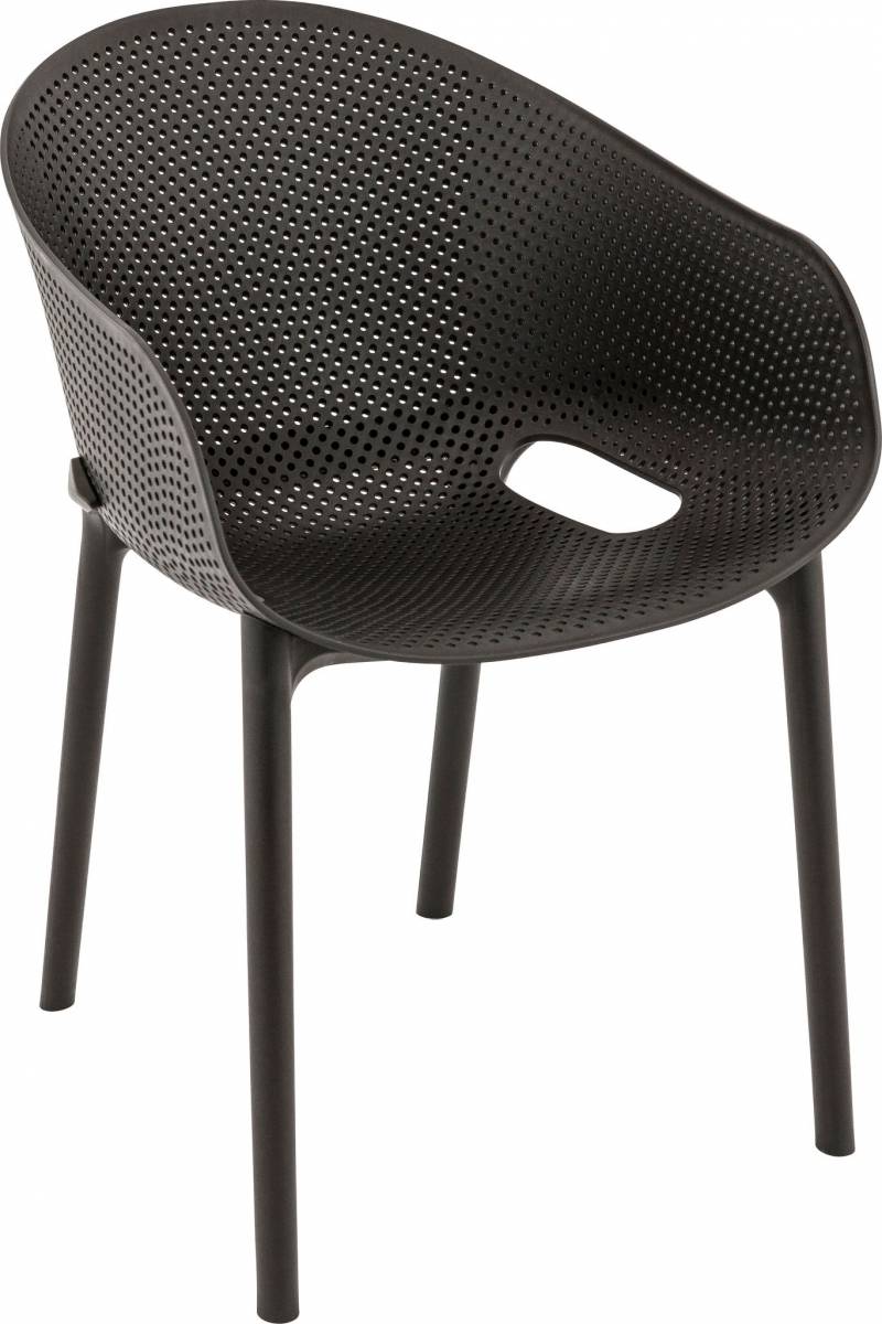 Chaise d’extérieur avec dossier en polypropylène collection Sandi noir à Genève