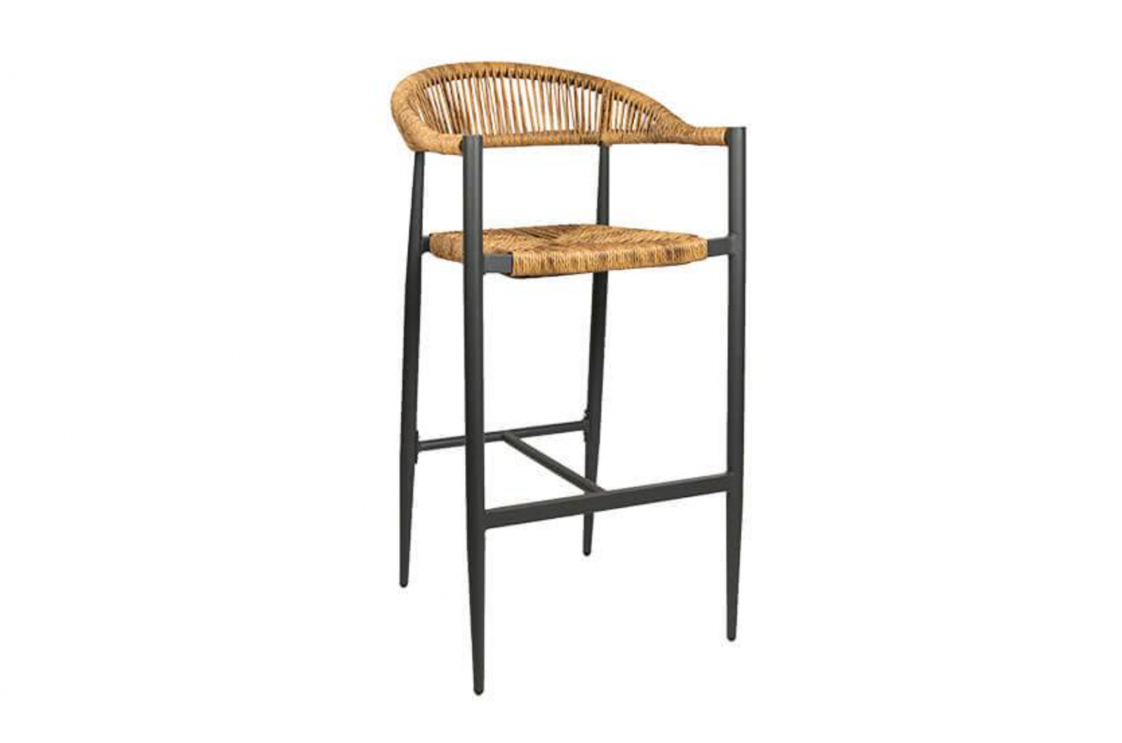 Tabouret haut d'extérieur en osier  et en aluminium de la collection JONAH ARMARSTOOL par KAJA à Paris