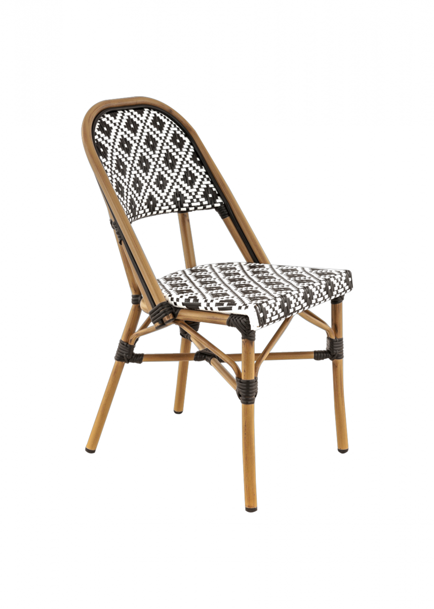 Chaise de restaurant bistrot moderne avec motifs losanges collection Surabaya