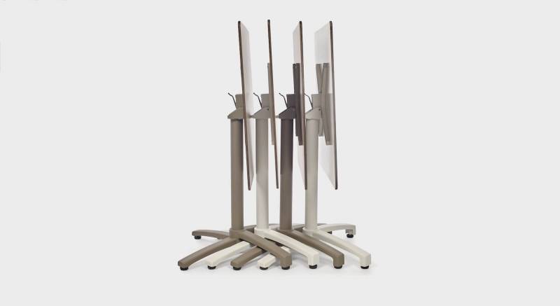 Pied de table en aluminium avec plateau HPL pliant