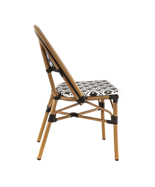 Chaise de restaurant bistrot moderne avec motifs losanges collection Surabaya