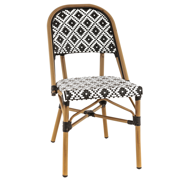 Chaise de restaurant bistrot moderne avec motifs losanges collection Surabaya