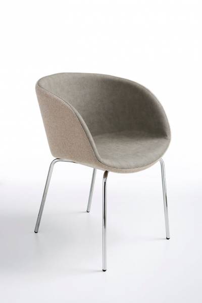 Fauteuil d'intérieur confortable en tissu gris et en acier de la collection Sonny par MIDJ à Aix