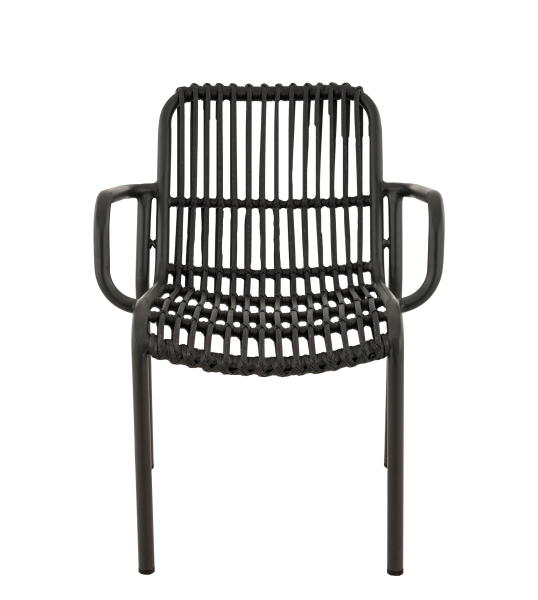 Fauteuil de restaurant en aluminium et cordes textylène style vintage moderne collection Cagliari