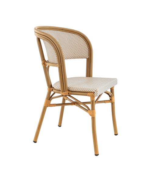 Chaise de restaurant en aluminium et textylène avec son dossier arrondi collection Canberra