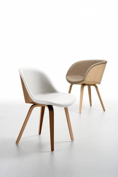 Fauteuil de repas et chaise d'intérieur Danny par MIDJ en bois à Lyon