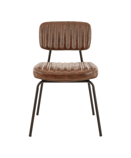 Chaise de repas d'intérieur avec un style vintage en simili cuir collection collection DENVER
