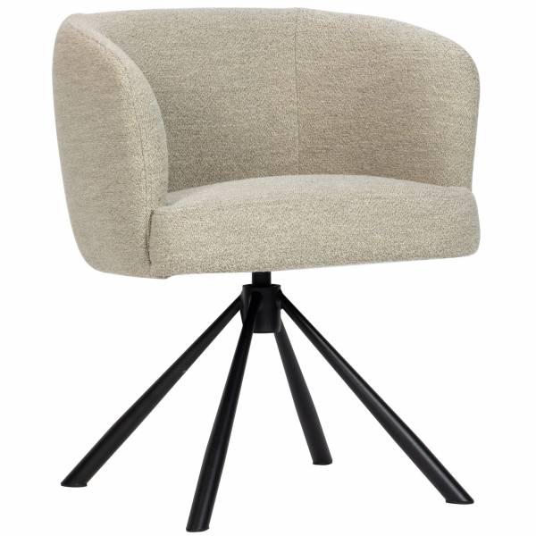 Fauteuil clair à pied pivotant en metal foncé collection Nox à Nice