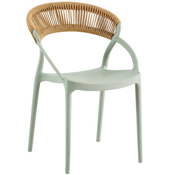 Chaise de restaurant d’extérieur empilable au design moderne et épuré en polypropylène renforcé de la Collection Riviera 