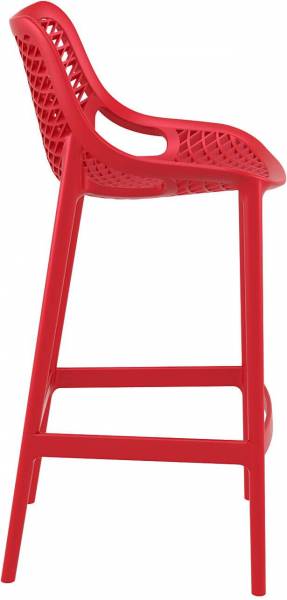 Tabouret haut rouge avec dossier en polypropylène collection Air à Genève