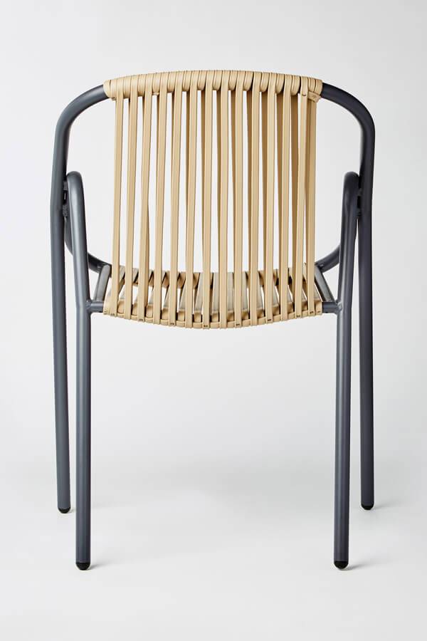 Fauteuil de repas élégant pour restaurant en aluminium et corde collection DONAPAKYTA à Vallauris