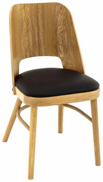 Siège d'intérieur Beatriz couleur chêne naturel avec assise noire à Paris