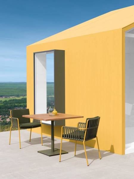 Chaise de restaurant collection NET en aluminium et en corde d'extérieur haut de gamme