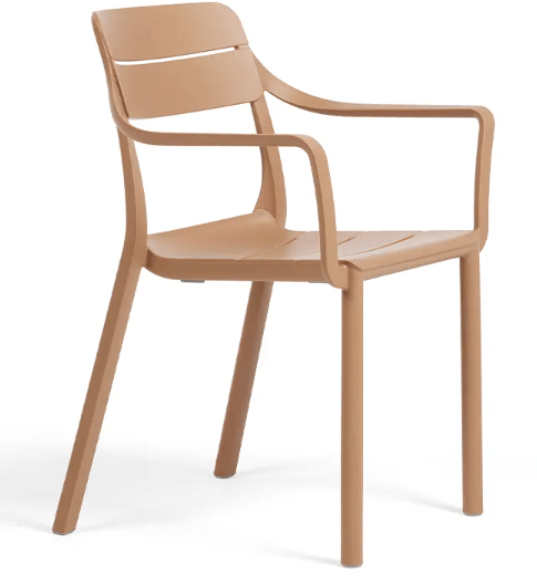 Fauteuil de repas d’extérieur confortable en polypropylène fibre de verre, collection CASSIA à Vallauris