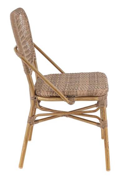 Chaise outdoor tressage rotin, style bistrot 