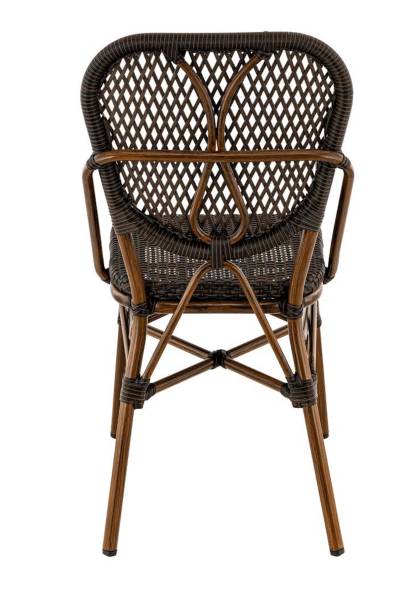 Chaise extérieure en marron foncé en style bistrot 
