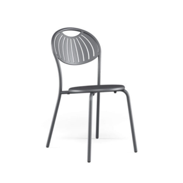 Chaise de restaurant empilable en acier galvanisé contemporaine de la Collection Coupole