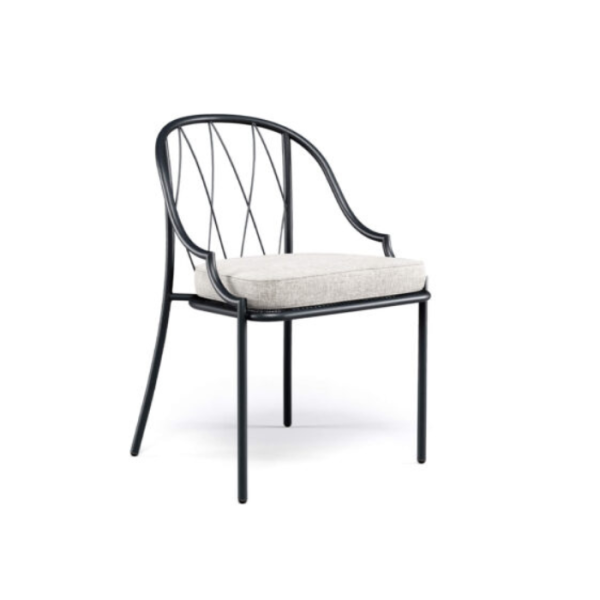 Chaise de restaurant empilable en acier galvanisé confortable et chic de la Collection Como