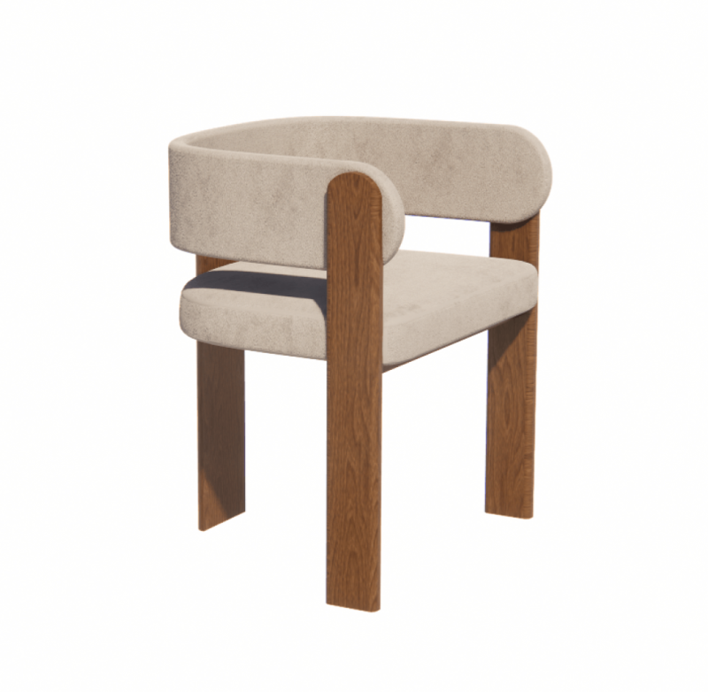 Chaise en bois moderne avec dossier enveloppant, Nice