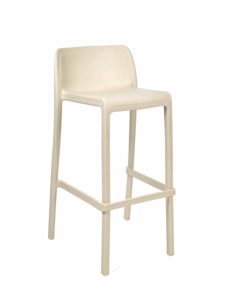 Tabouret de bar avec dossier arrondi en polypropylène collection Attic