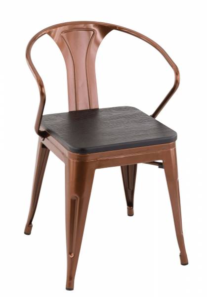 Siège d'intérieur pour restaurant de la collection Gala en couleur gun métal et orme nature à Nantes