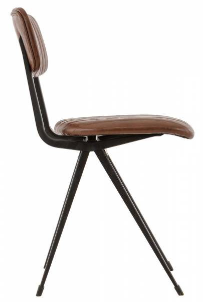 Chaise d'intérieur Heïdi marron vintage , vue de profil, à Lyon