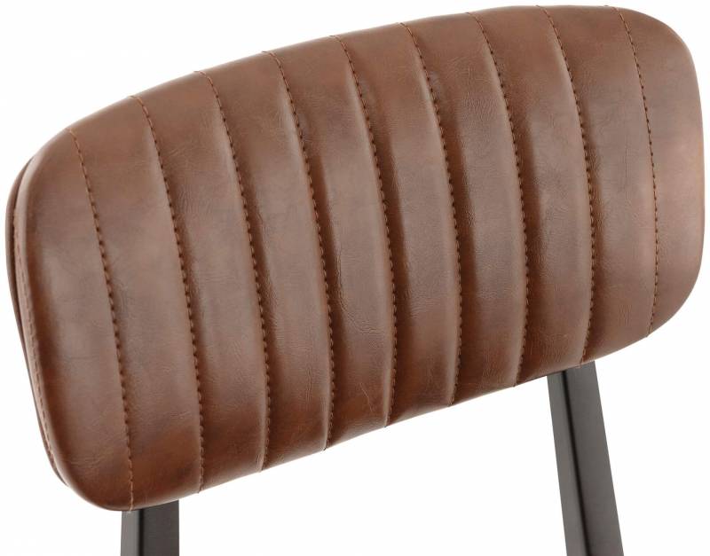 Dossier de la chaise de repas de la collection Heïdi en similicuir marron vintage à Bordeaux