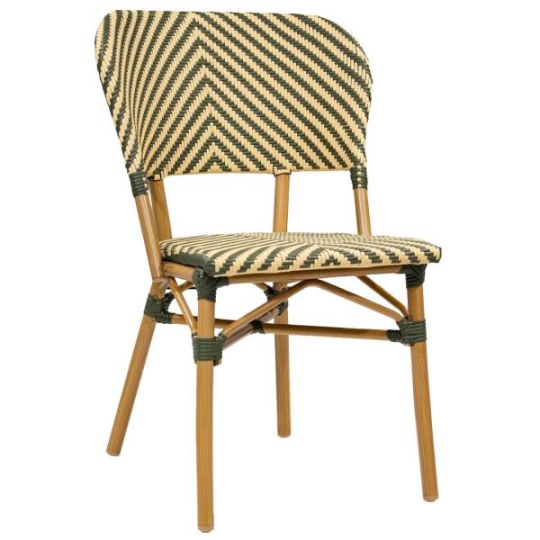 Chaise outdoor effet bambou avec tressage 
