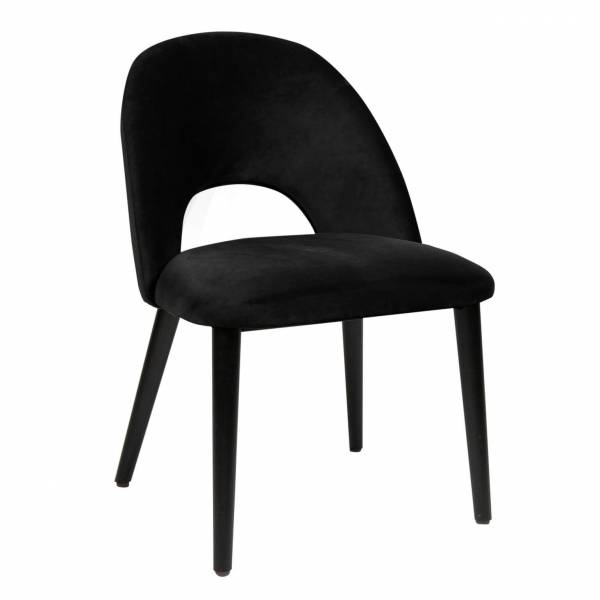 Chaise d'intérieur de la collection Jyll par KAJA en velours noir et en chêne noir à Lyon