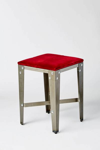 Tabouret haut de bar en acier avec assise en bois ou rembourré collection Lager à Toulon