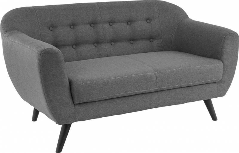 Canapé deux places lounge en tissu COMO gris avec pieds en hêtre de la collection Lola double à Biarritz