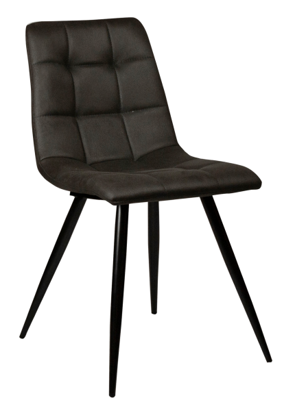 Chaise d'intérieur de la collection Lauren en velours microfibre rembourré noir et en métal à Nantes