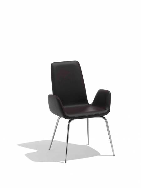 Chaise d'intérieur avec dossier par MIDJ de la collection light couleur noir à Marseille