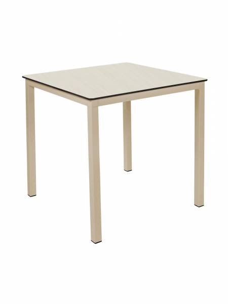 Piètement de table carré en aluminium thermolaqué coloris écru