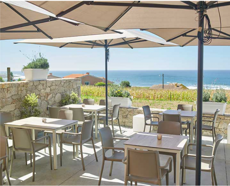 Pied de table de la collection Monaco T  blanc extérieur à Genève