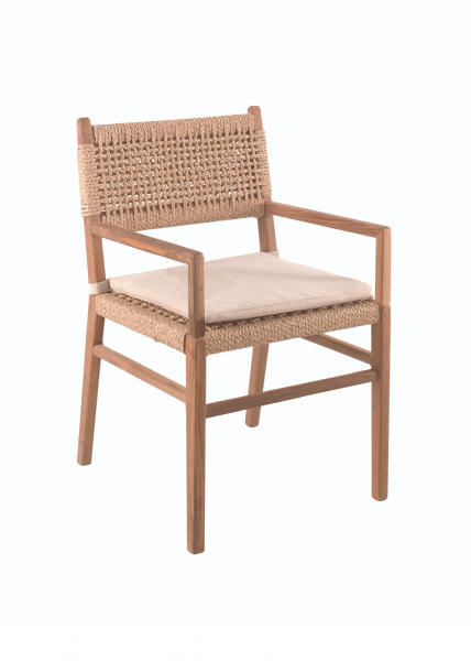 Fauteuils de repas durable et recyclée en teck Mendel