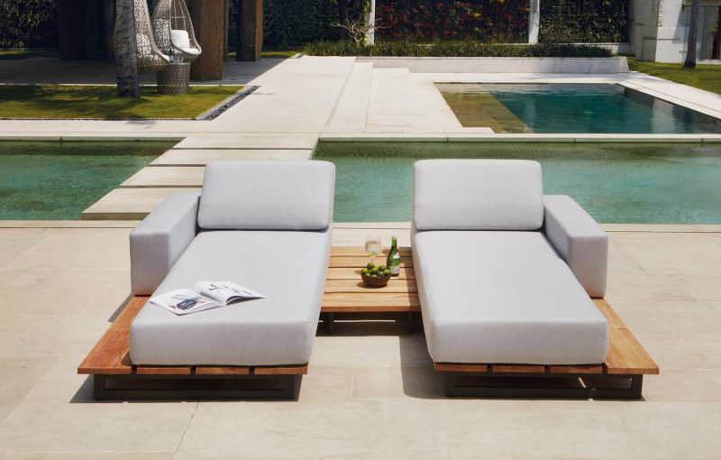 Transat méridienne collection Ona par Skyline en bois et en tissu à Nantes