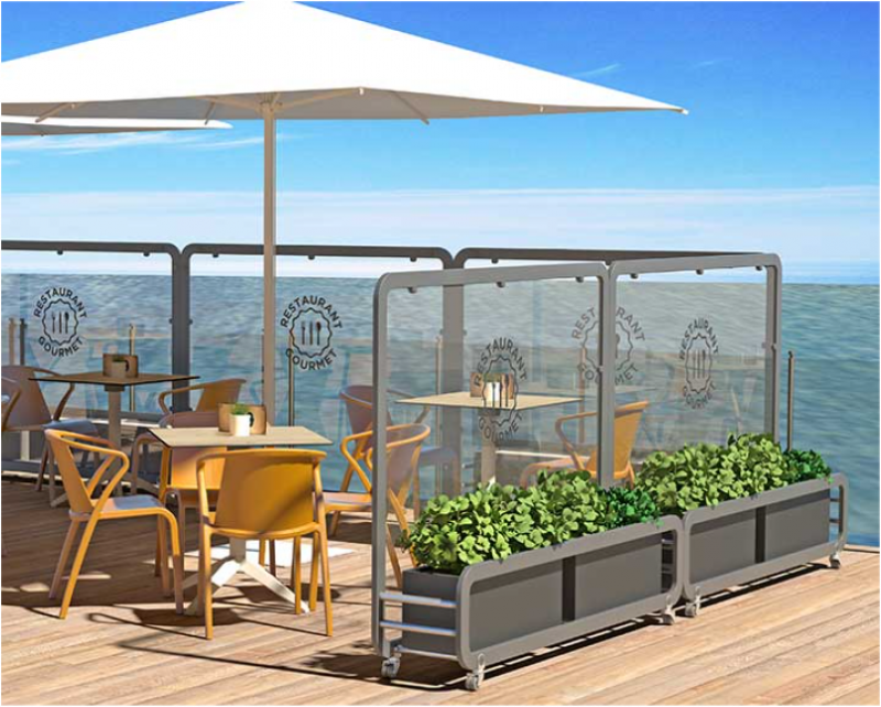 pare-vent de la collection Siena en aluminium à Biarritz