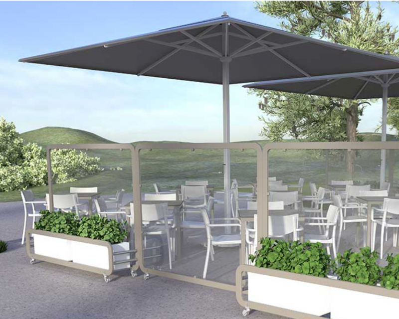 pare-vent de la collection Siena taupe en situation à Nantes