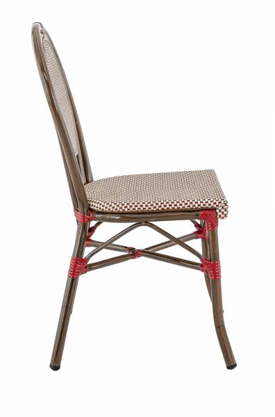 Vue de profil de la chaise style bistrot parisien, collection Versailles