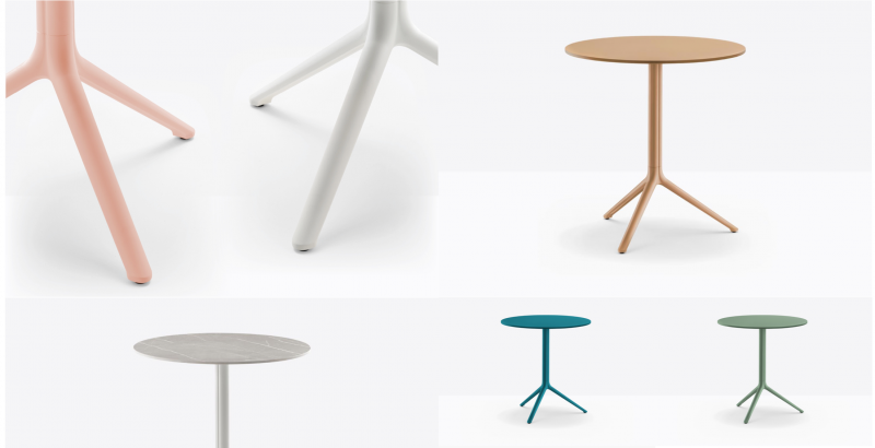 Differents coloris disponibles du pied de table Elliot à Lyon