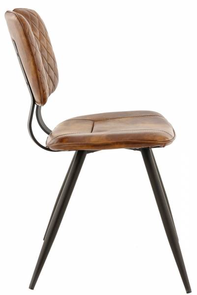 Chaise d'intérieur de la collection Savanah en métal avec assise et dos garnis de similicuir à Biarritz