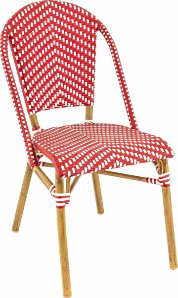 Chaise de repas avec tressage en nylon et pieds style bambou collection Solène à Nantes