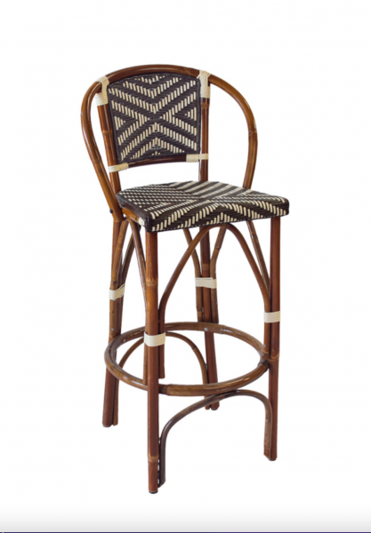 Tabouret ref.52613 avec dossier en rotin à Monaco