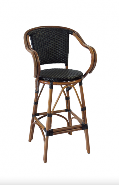 Tabouret ref.52611 avec accoudoirs en rotin à Monaco