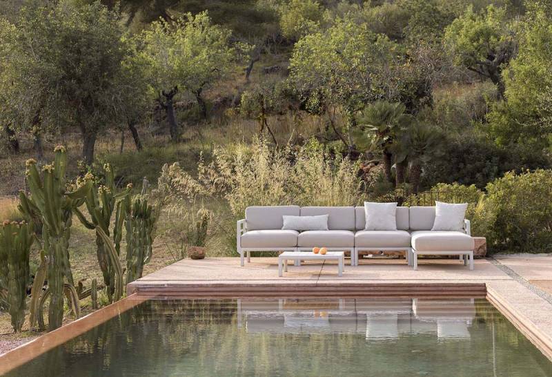 Salon de jardin modulable Maximo coloris Gesso et Perla