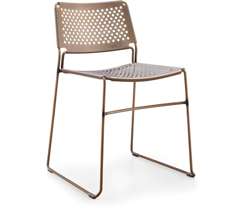 Chaise de repas cuivre de la collection Slim par KAJA avec structure en acier à Genève