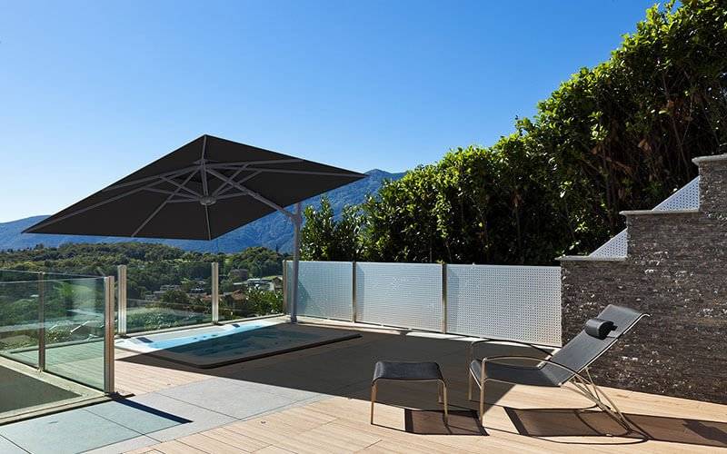 Parasol avec toile en tissu O'Bravia résistant aux rayons UV EOLO
